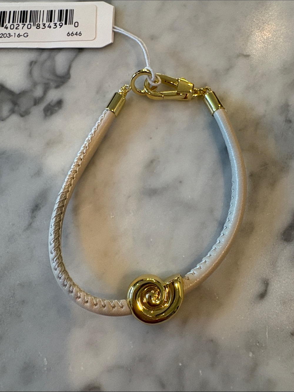 Gorjana Gold & Blush Leather Cord Bracelet - Picture 3 of 3